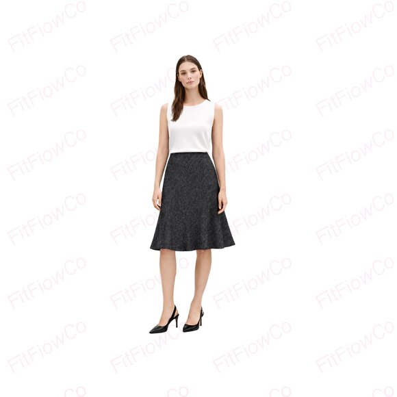 Calvin Klein Dresses & Skirts - Calvin Klein Black Textured A-Line Skirt Salt & Pepper Size 6 Line